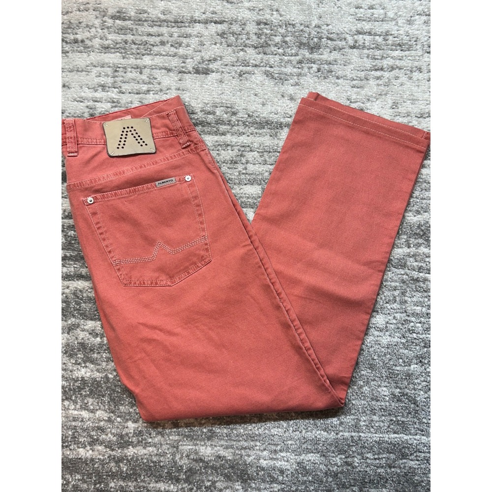 AG Alberto Pants Men 34x34 Coral Salmon Stone Fadeout Modern Fit Lightweight